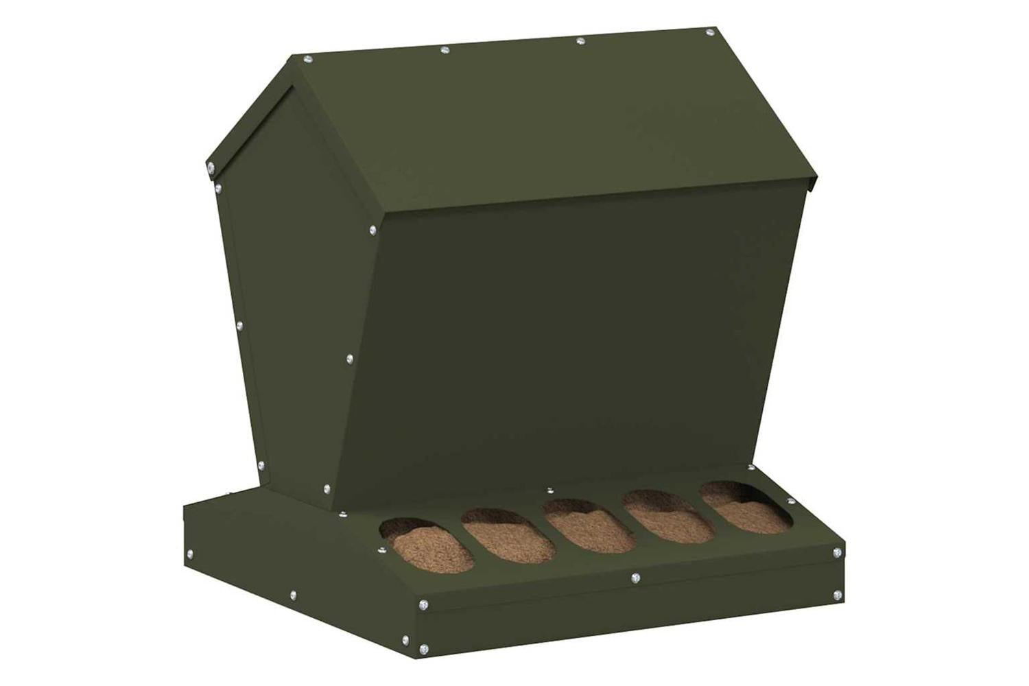 Vidaxl Chicken Feeder Olive Green 40 X 40 X 45 Cm Cold-rolled Steel-3