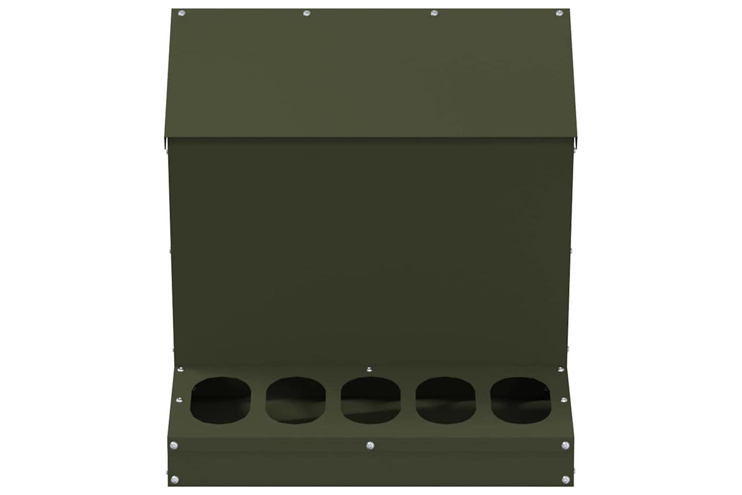 Vidaxl Chicken Feeder Olive Green 40 X 40 X 45 Cm Cold-rolled Steel-5
