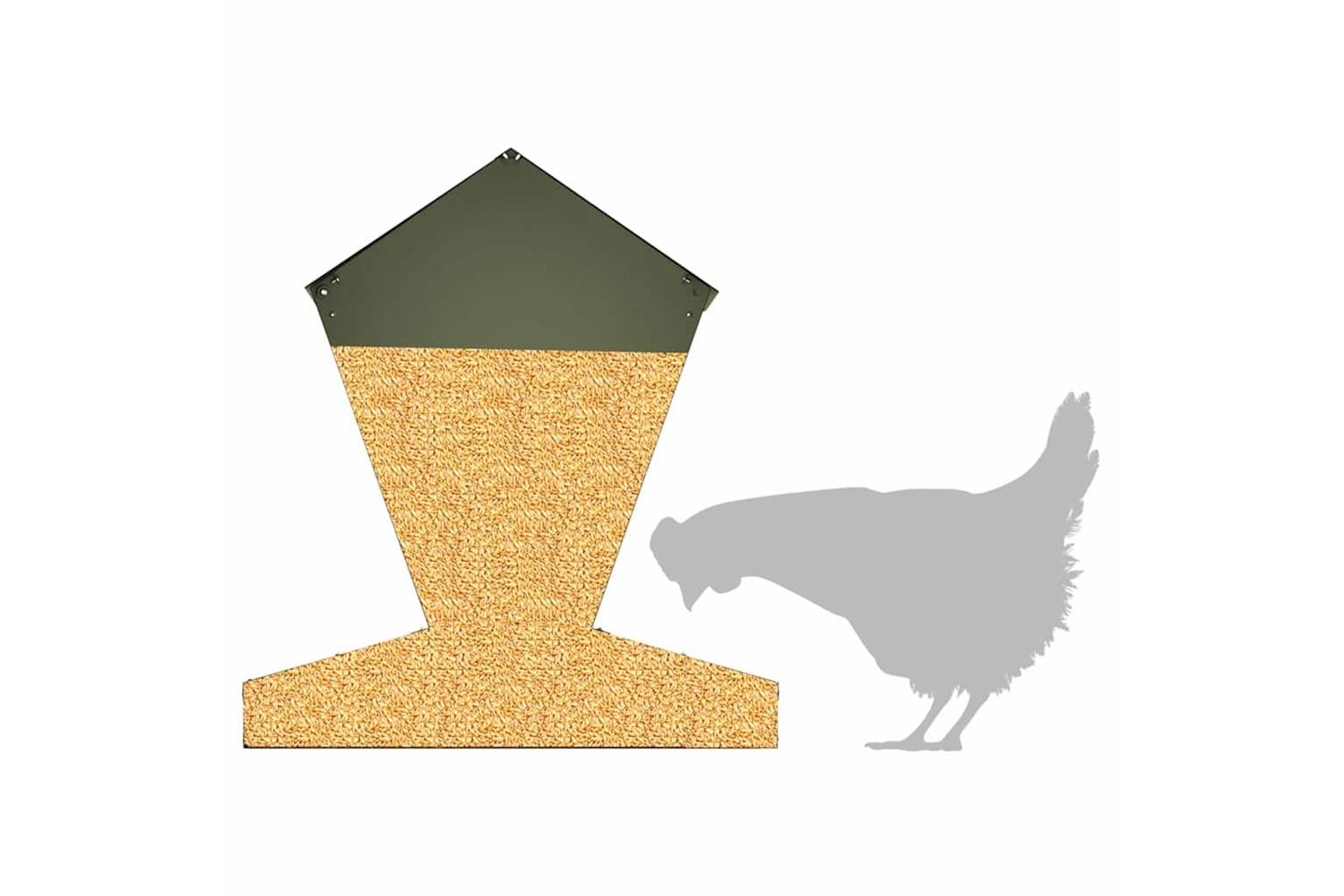 Vidaxl Chicken Feeder Olive Green 40 X 40 X 45 Cm Cold-rolled Steel-9