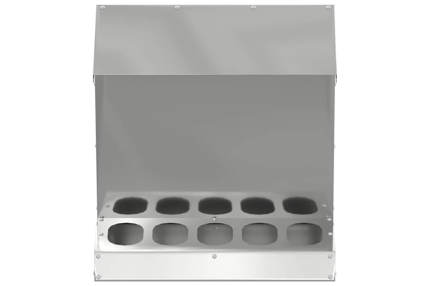 Vidaxl Chicken Feeder Silver 40 X 40 X 45 Cm Galvanised Steel-5