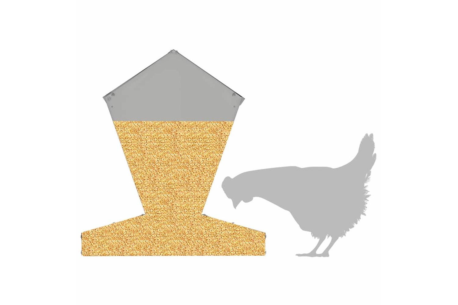 Vidaxl Chicken Feeder Silver 40 X 40 X 45 Cm Galvanised Steel-10