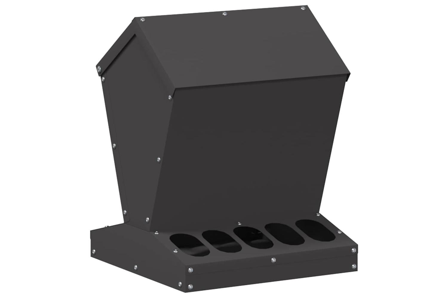 Vidaxl Chicken Feeder Black 30 X 30 X 39 Cm Cold-rolled Steel-2