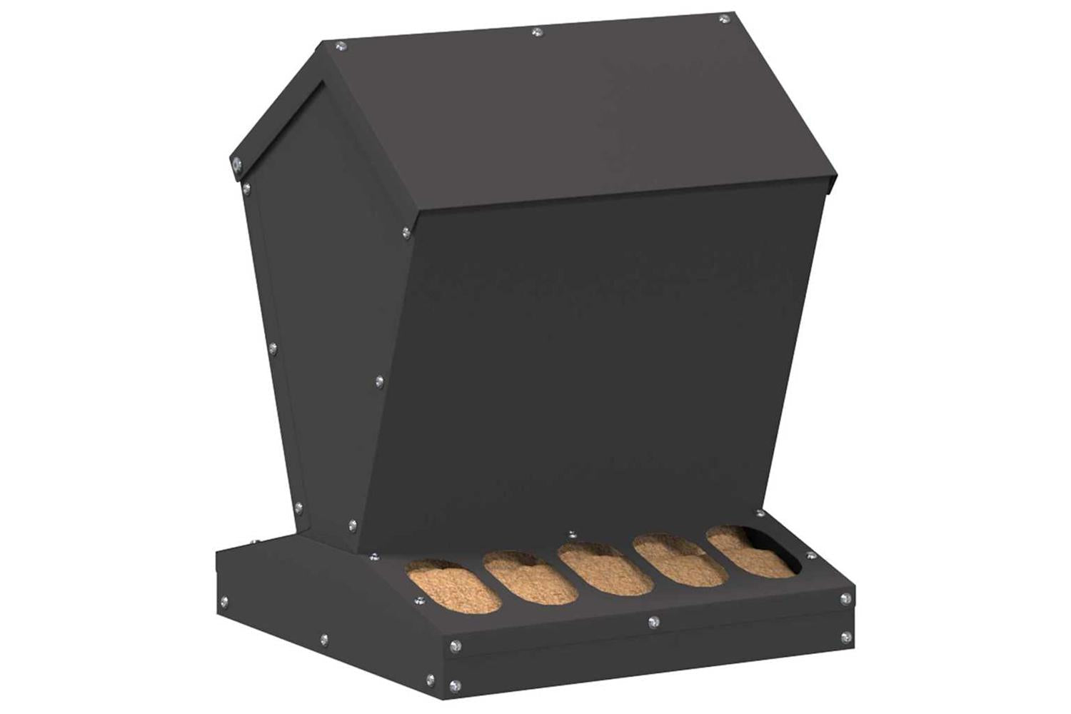 Vidaxl Chicken Feeder Black 30 X 30 X 39 Cm Cold-rolled Steel-3