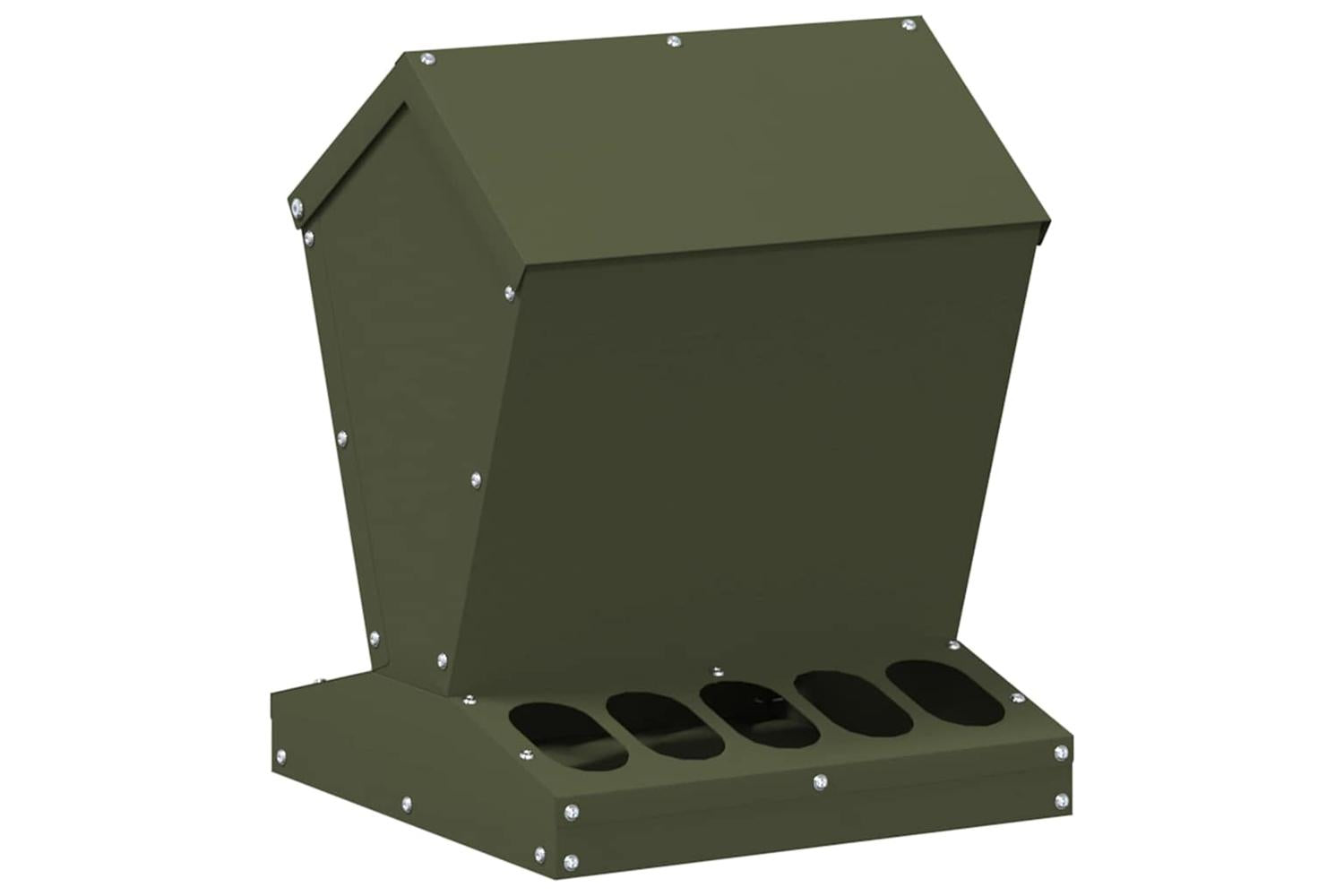 Vidaxl Chicken Feeder Olive Green 30 X 30 X 39 Cm Cold-rolled Steel-2