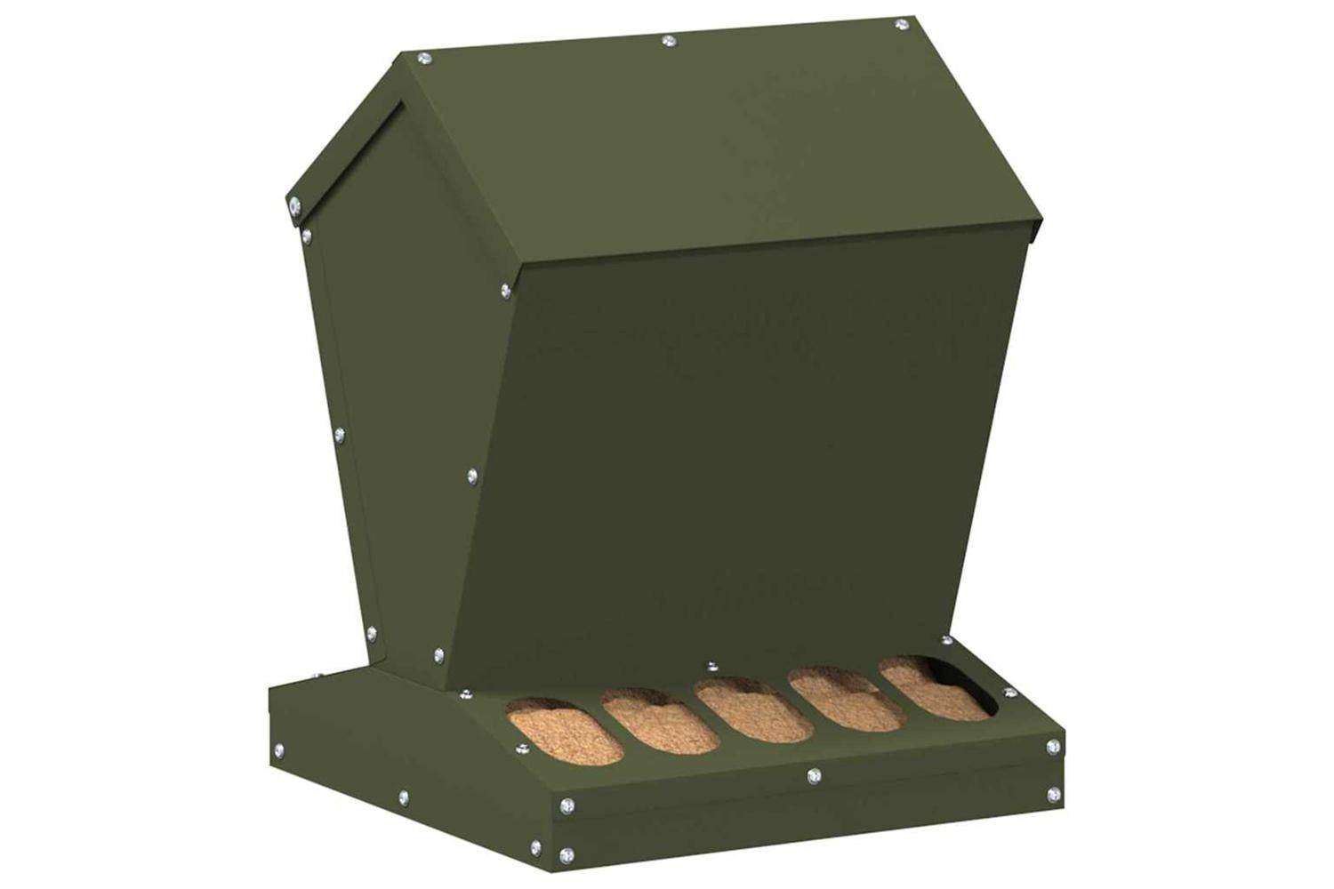 Vidaxl Chicken Feeder Olive Green 30 X 30 X 39 Cm Cold-rolled Steel-3