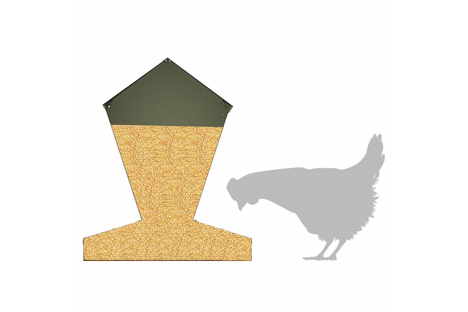 Vidaxl Chicken Feeder Olive Green 30 X 30 X 39 Cm Cold-rolled Steel-9