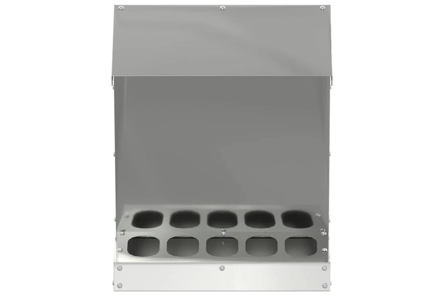 Vidaxl Chicken Feeder Silver 30 X 30 X 39 Cm Galvanised Steel-5