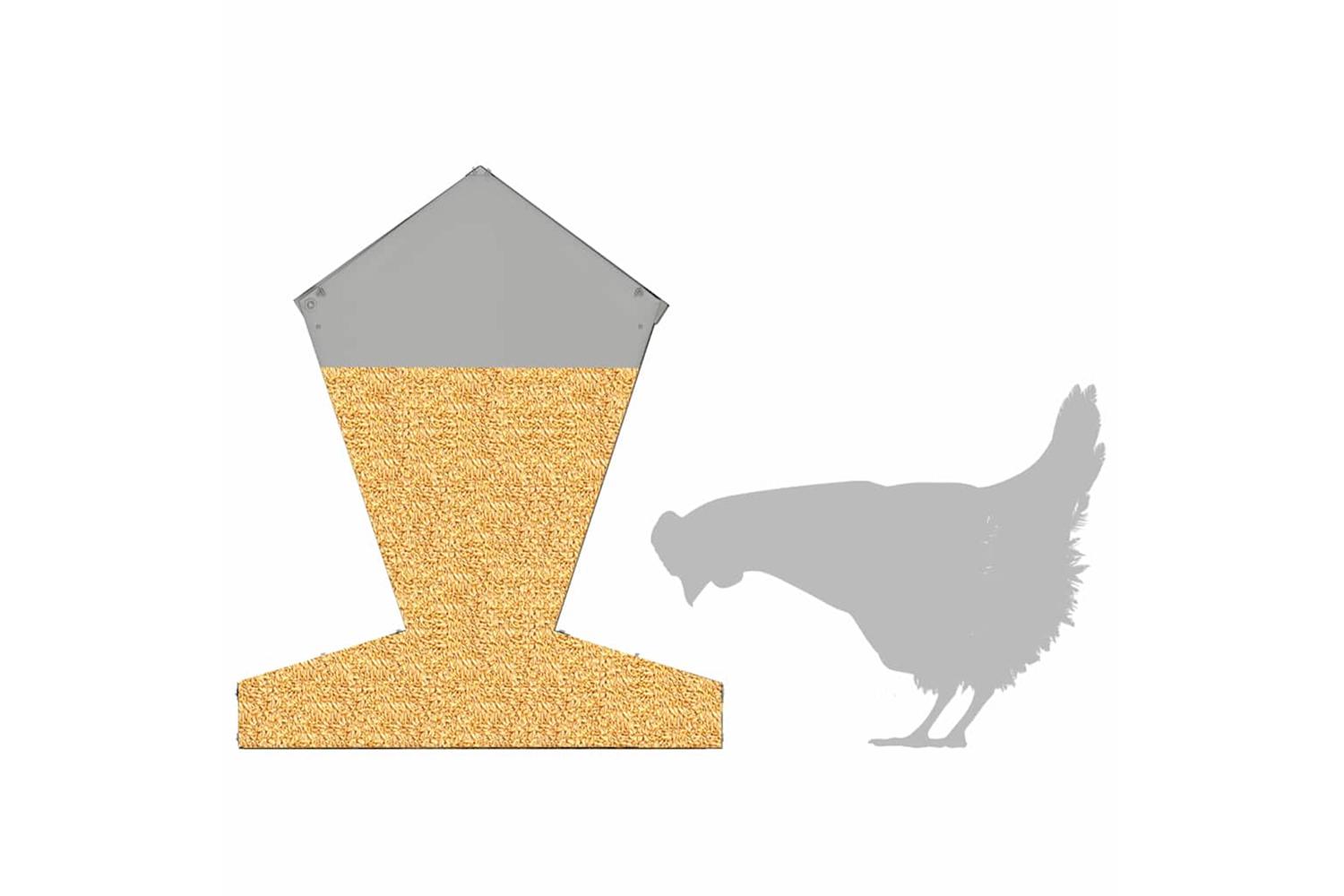 Vidaxl Chicken Feeder Silver 30 X 30 X 39 Cm Galvanised Steel-10