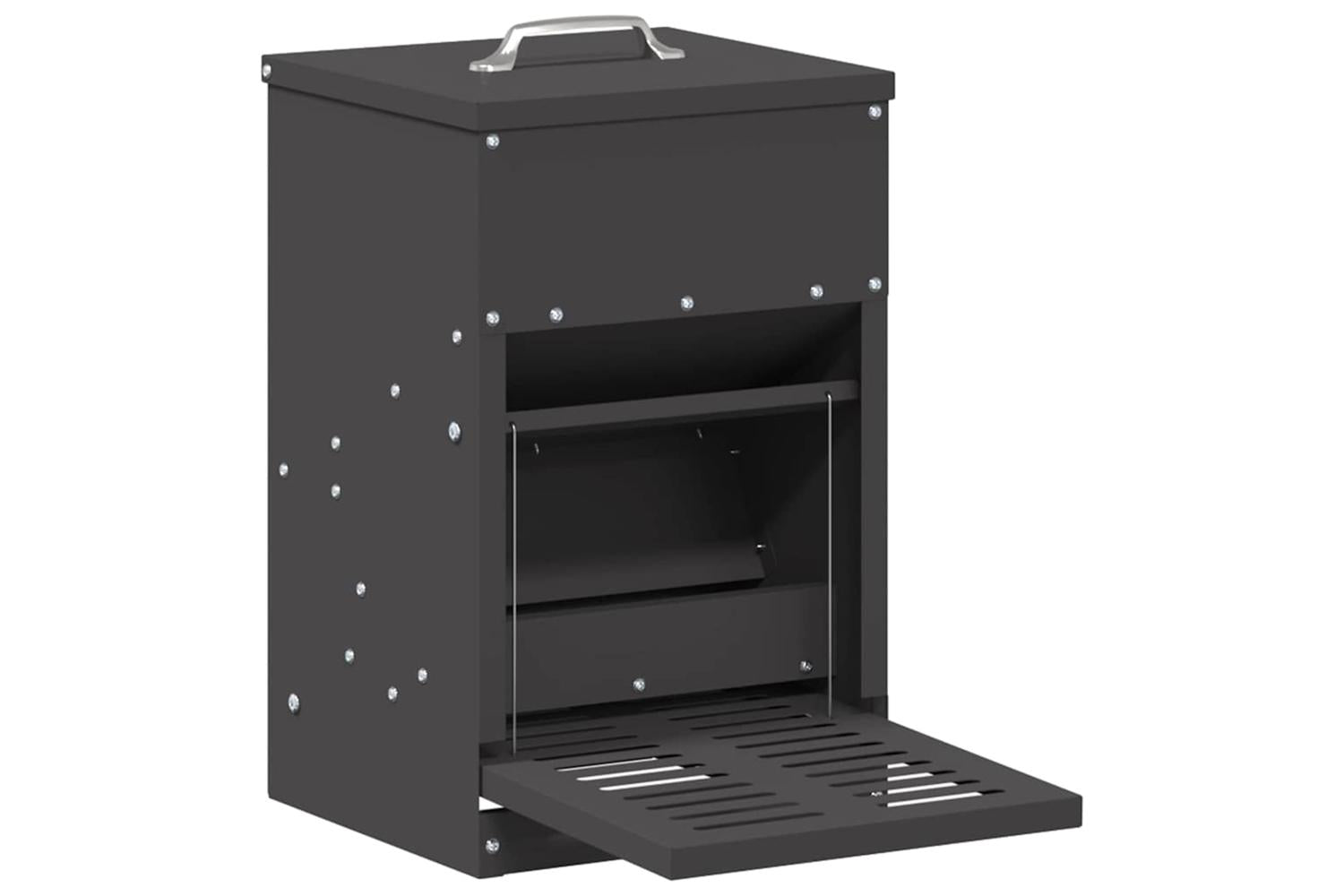 Vidaxl Chicken Treadle Feeder Black 25 X 42 X 40 Cm Cold-rolled Steel-2