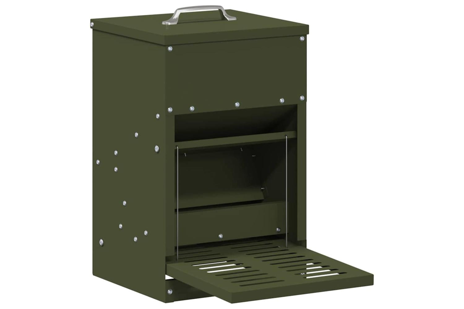 Vidaxl Chicken Treadle Feeder Olive Green 25 X 42 X 40 Cm-2