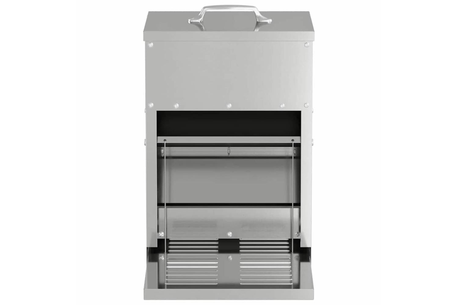 Vidaxl Chicken Treadle Feeder Silver 25 X 42 X 40 Cm Galvanised Steel-4