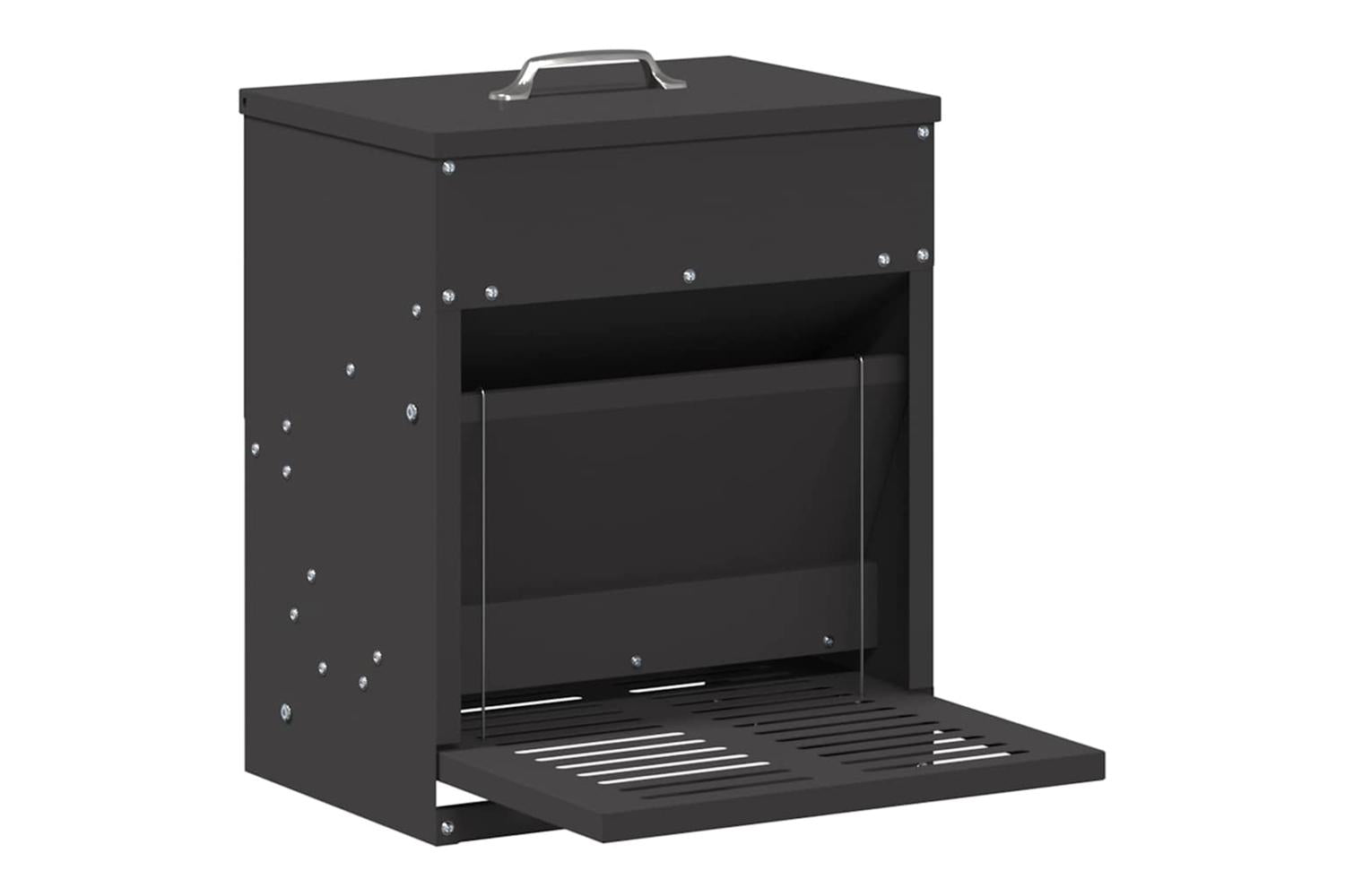 Vidaxl Chicken Treadle Feeder Black 33 X 42 X 40 Cm Cold-rolled Steel-2