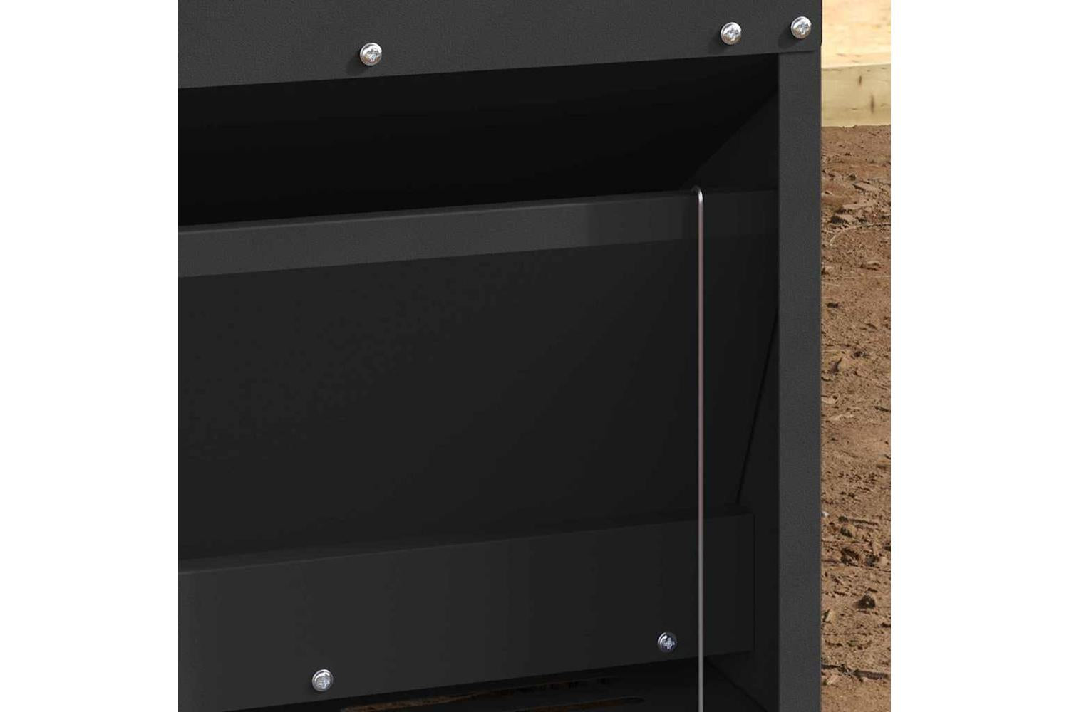 Vidaxl Chicken Treadle Feeder Black 33 X 42 X 40 Cm Cold-rolled Steel-3