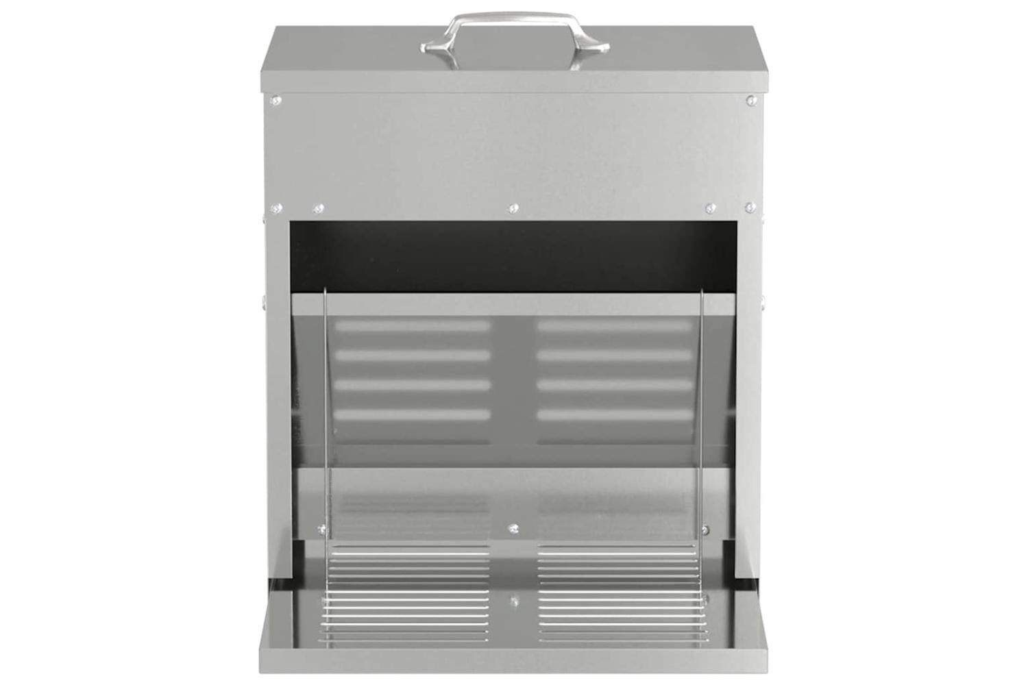 Vidaxl Chicken Treadle Feeder Silver 33 X 42 X 40 Cm Galvanised Steel-4