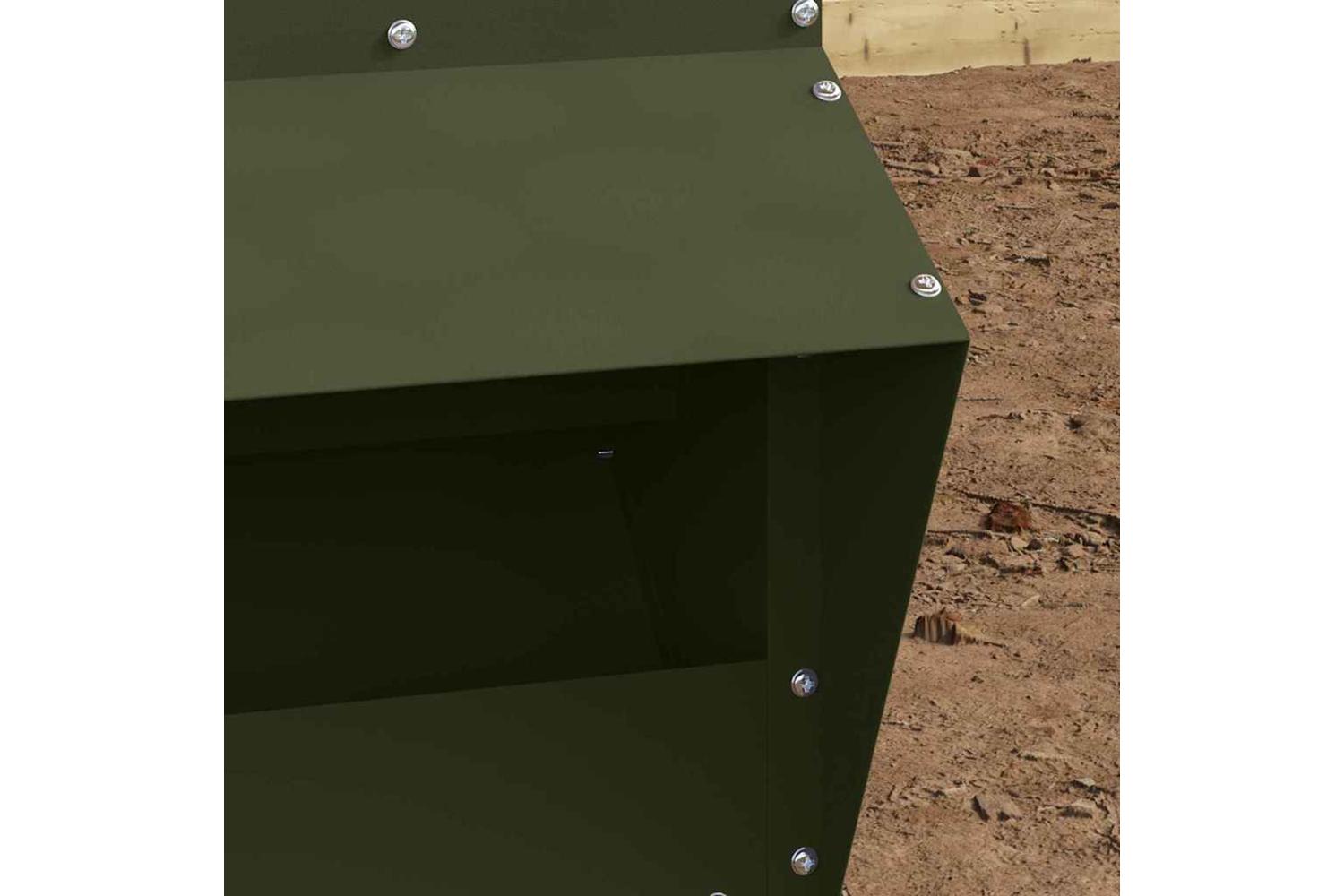 Vidaxl Chicken Feeder Olive Green 35 X 305 X 435 Cm-3