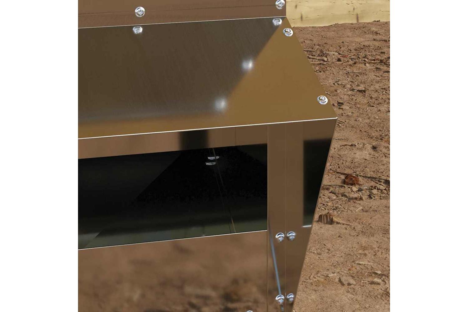 Vidaxl Chicken Feeder Silver 35 X 305 X 435 Cm Galvanised Steel-3
