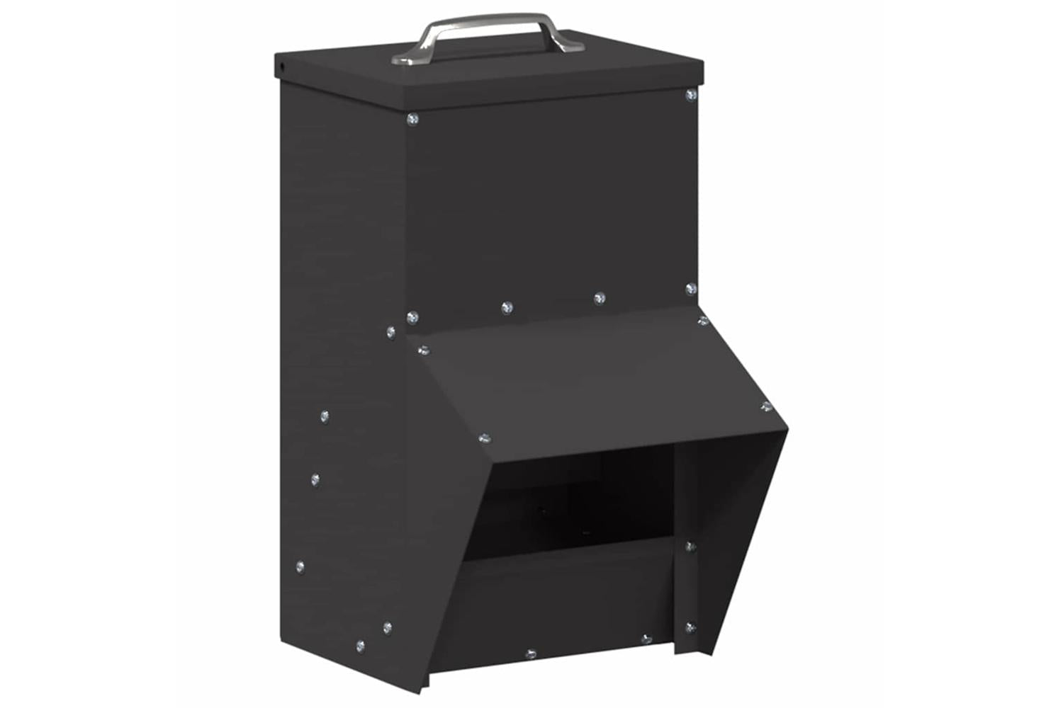 Vidaxl Chicken Feeder Black 20 X 25 X35 Cm Cold-rolled Steel-2