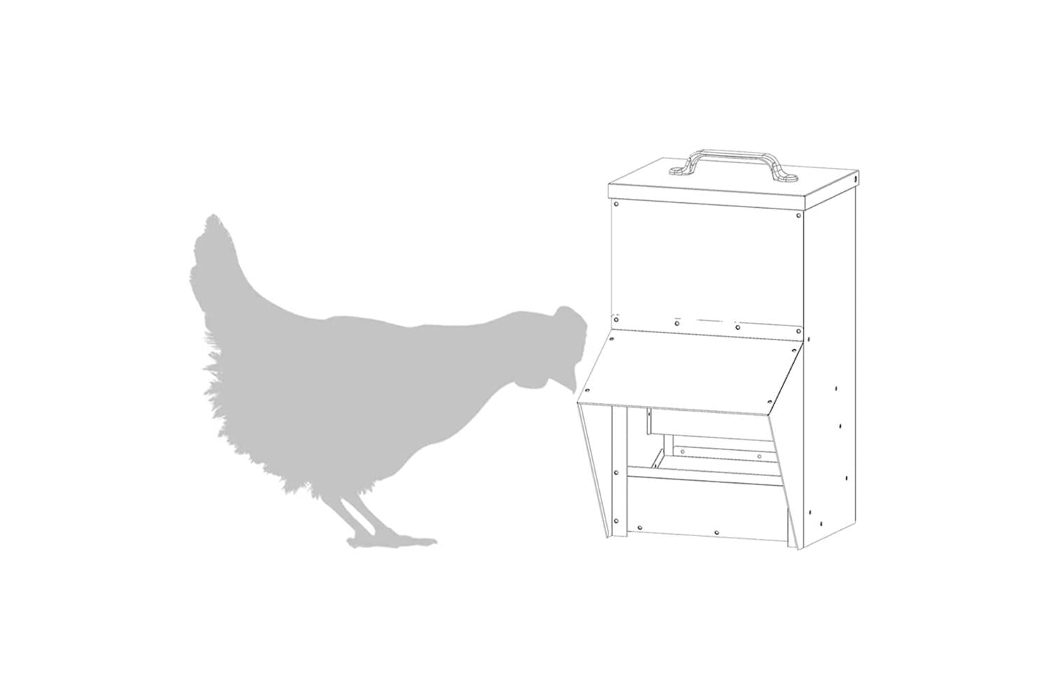 Vidaxl Chicken Feeder Black 20 X 25 X35 Cm Cold-rolled Steel-8