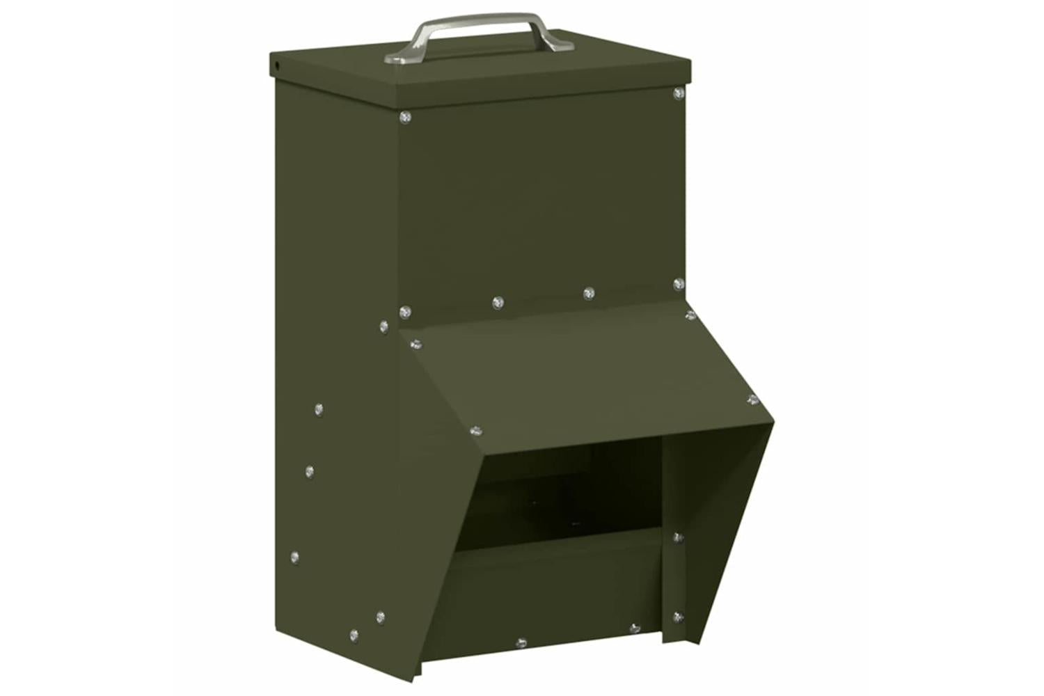 Vidaxl Chicken Feeder Olive Green 20 X 25 X35 Cm Cold-rolled Steel-2