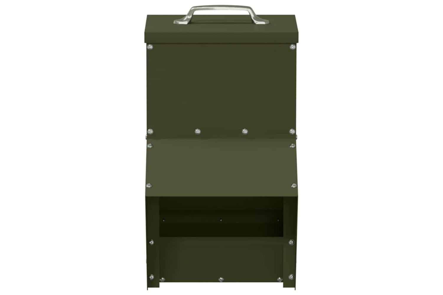 Vidaxl Chicken Feeder Olive Green 20 X 25 X35 Cm Cold-rolled Steel-5