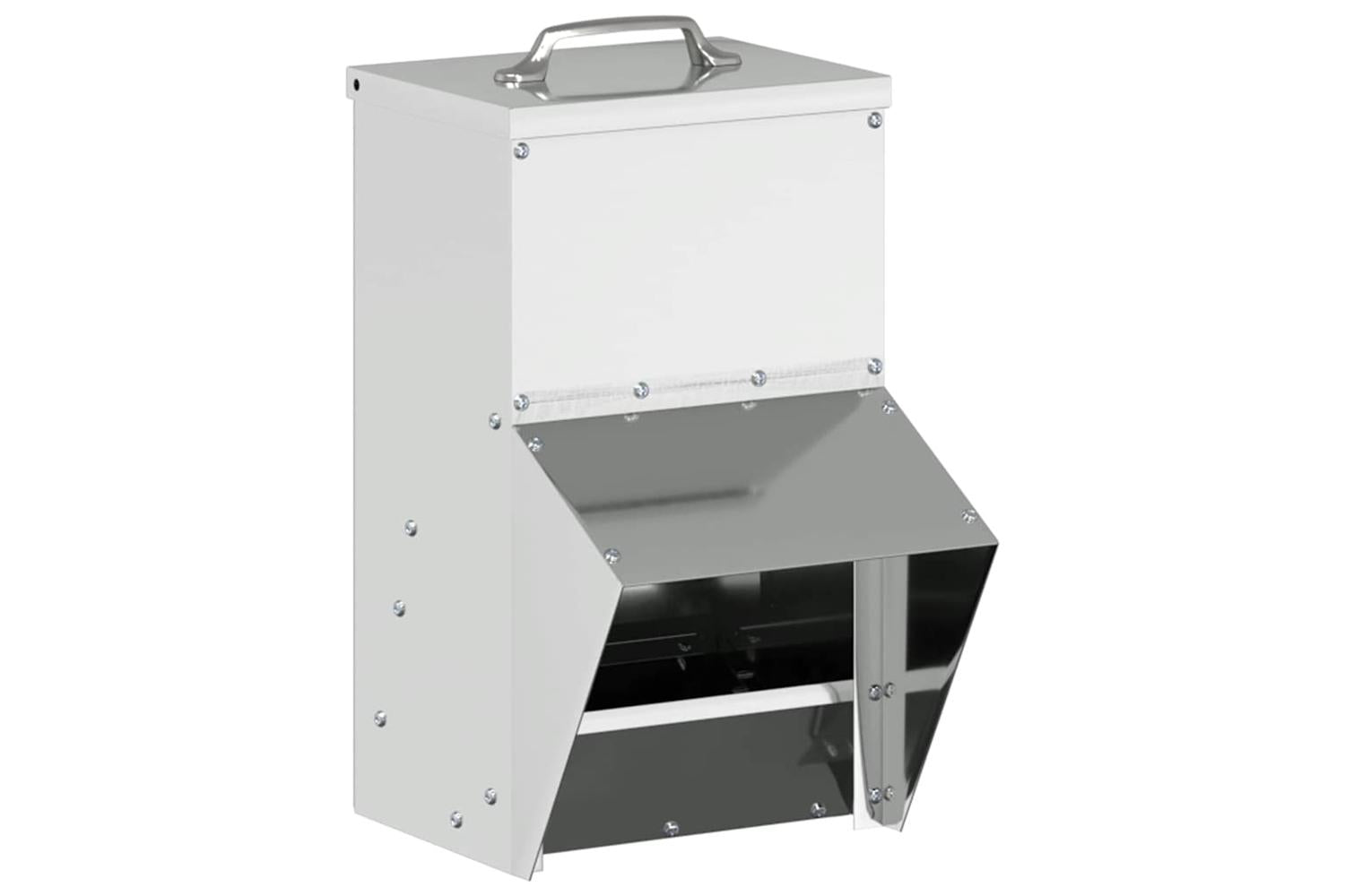 Vidaxl Chicken Feeder Silver 20 X 25 X35 Cm Galvanised Steel-2