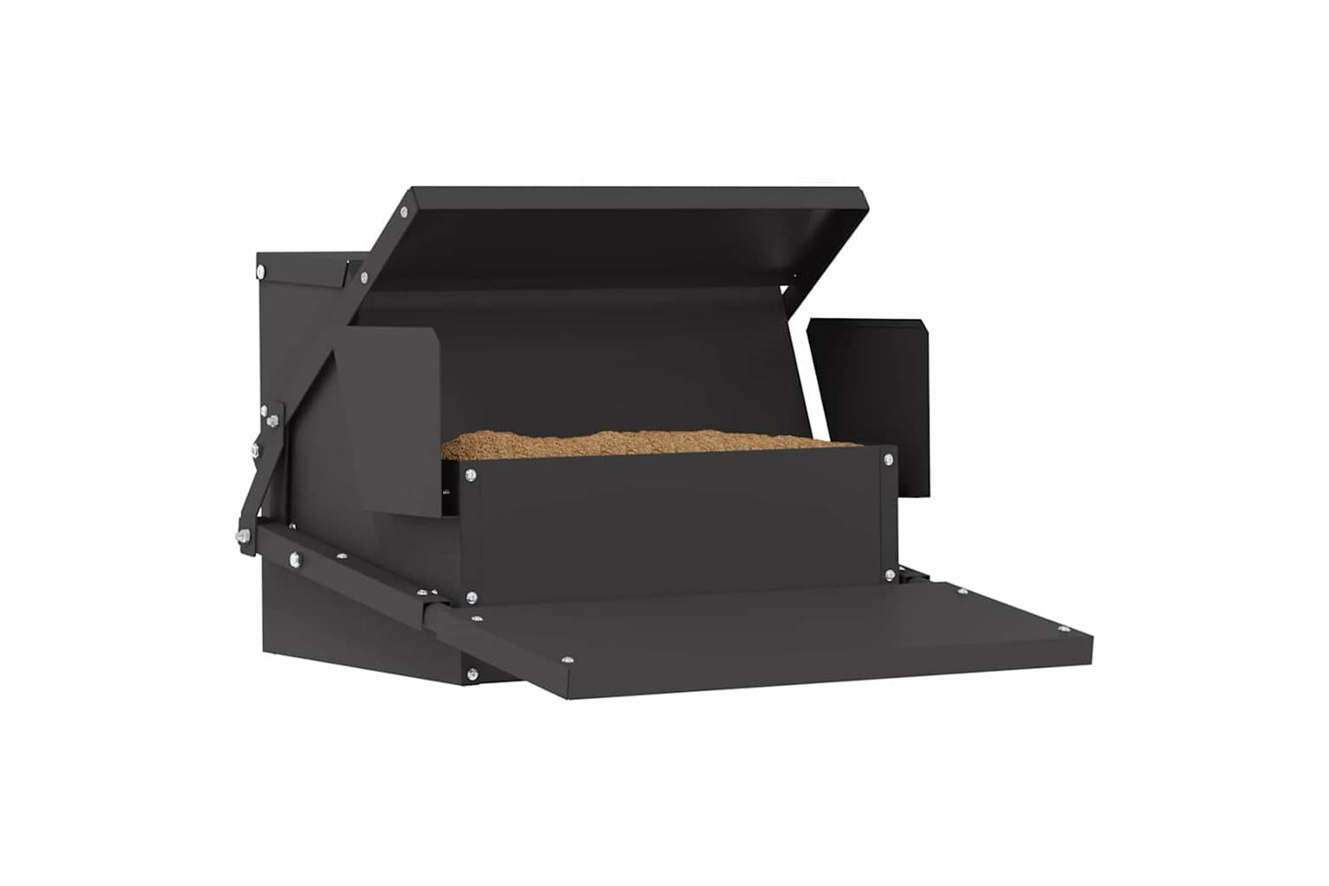 Vidaxl Chicken Treadle Feeder Black 50 X 40 X 29 Cm Cold-rolled Steel-3
