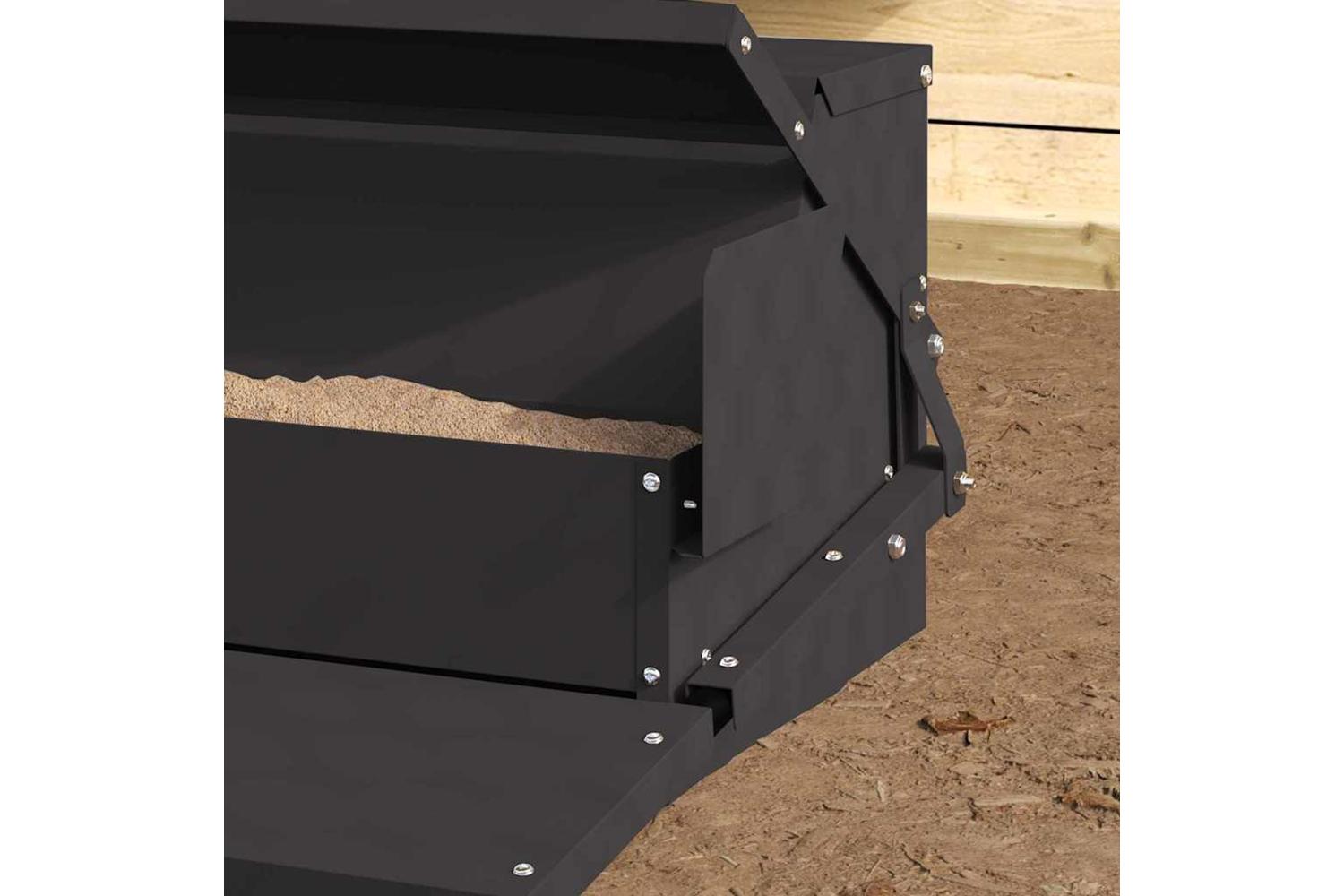 Vidaxl Chicken Treadle Feeder Black 50 X 40 X 29 Cm Cold-rolled Steel-4