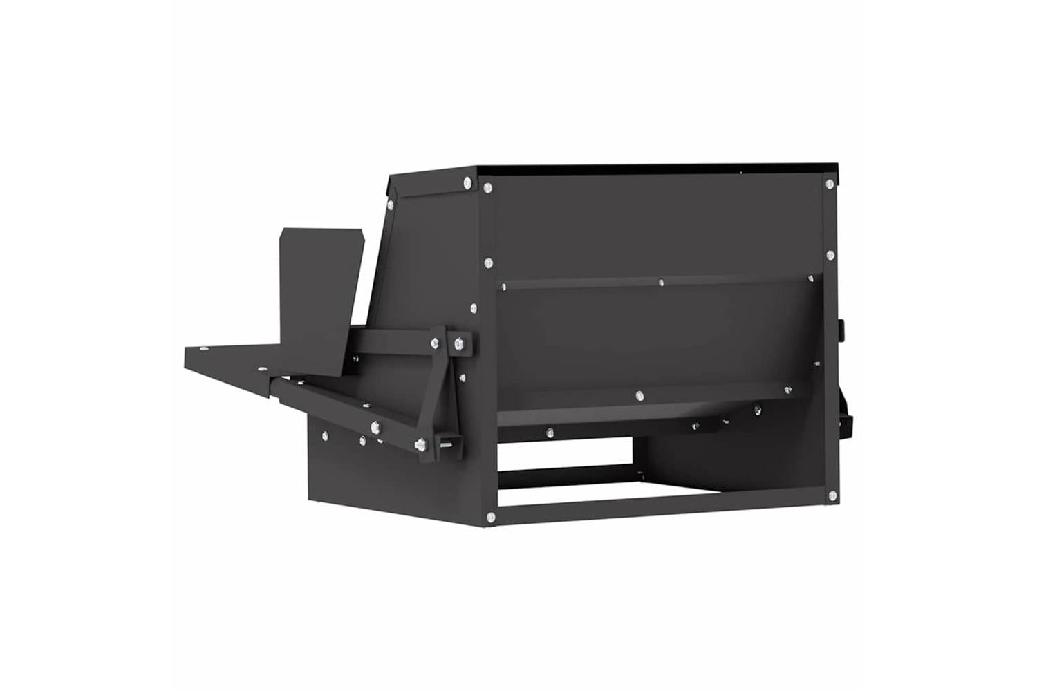 Vidaxl Chicken Treadle Feeder Black 50 X 40 X 29 Cm Cold-rolled Steel-8