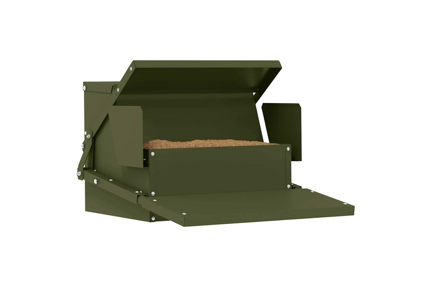Vidaxl Chicken Treadle Feeder Olive Green 50 X 40 X 29 Cm-3