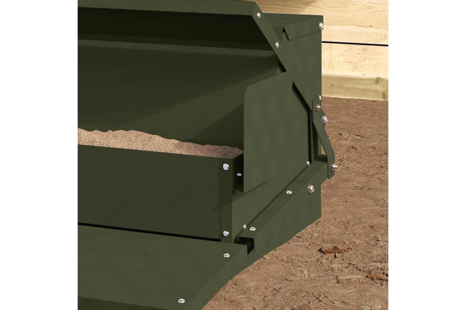Vidaxl Chicken Treadle Feeder Olive Green 50 X 40 X 29 Cm-4