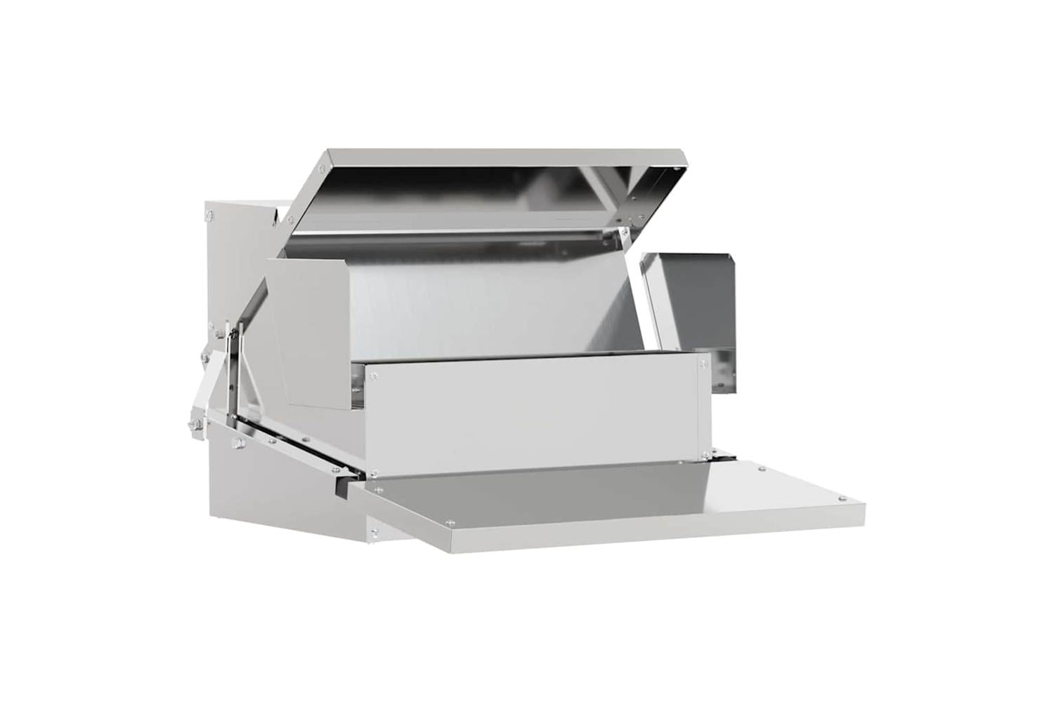 Vidaxl Chicken Treadle Feeder Silver 50 X 40 X 29 Cm Galvanised Steel-2