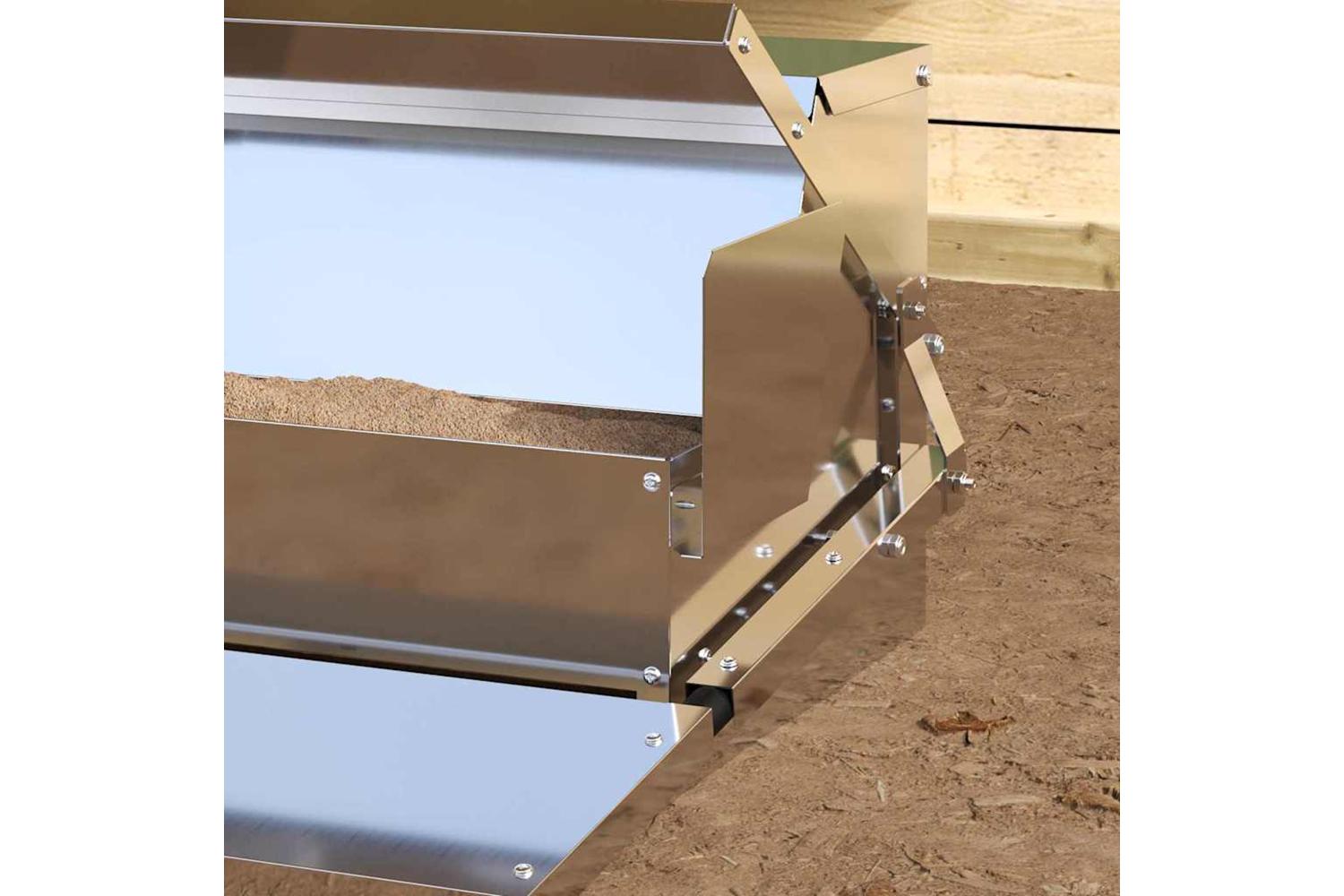 Vidaxl Chicken Treadle Feeder Silver 50 X 40 X 29 Cm Galvanised Steel-4