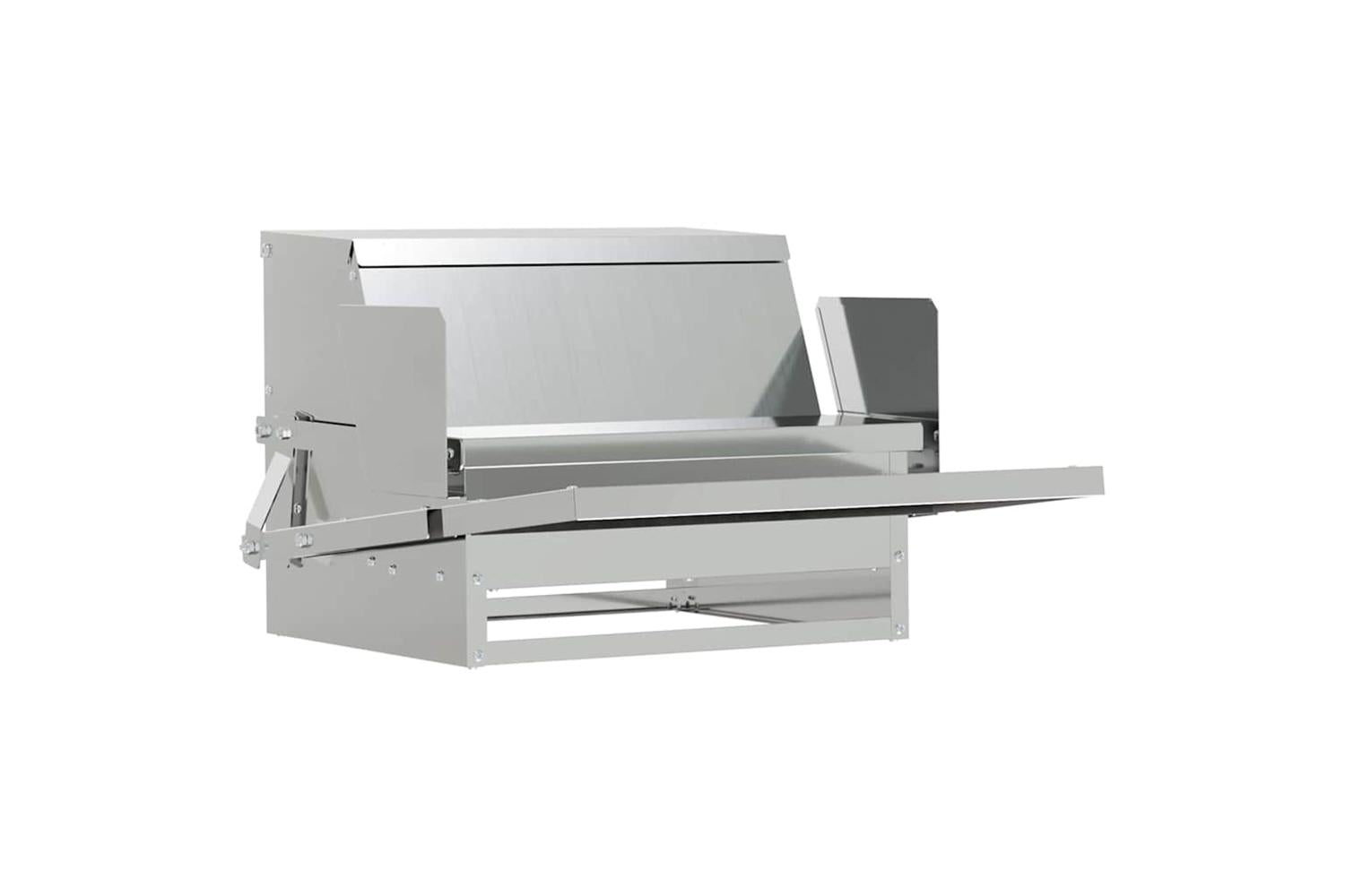 Vidaxl Chicken Treadle Feeder Silver 50 X 40 X 29 Cm Galvanised Steel-5