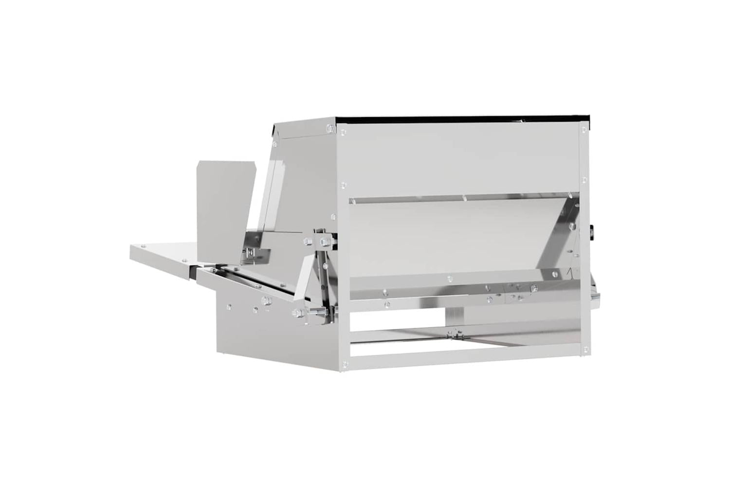 Vidaxl Chicken Treadle Feeder Silver 50 X 40 X 29 Cm Galvanised Steel-8