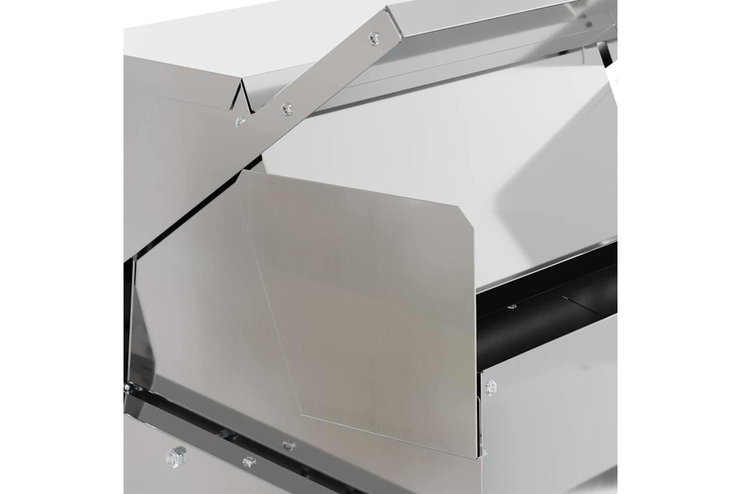 Vidaxl Chicken Treadle Feeder Silver 50 X 40 X 29 Cm Galvanised Steel-10