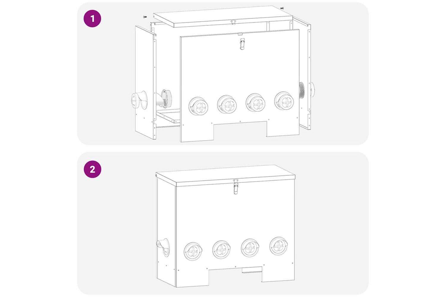 Vidaxl Chicken Feeder 2 Pcs Black 605 X 29 X 51 Cm Cold-rolled Steel-10