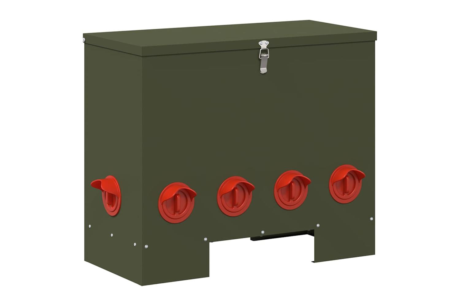 Vidaxl Chicken Feeder 2 Pcs Olive Green 605 X 29 X 51 Cm-4