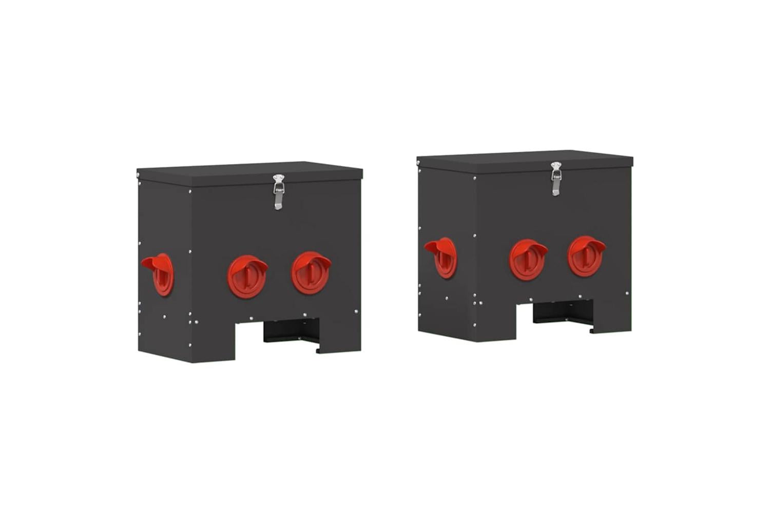 Vidaxl Chicken Feeder 2 Pcs Black 405 X 25 X 38 Cm Cold-rolled Steel-2