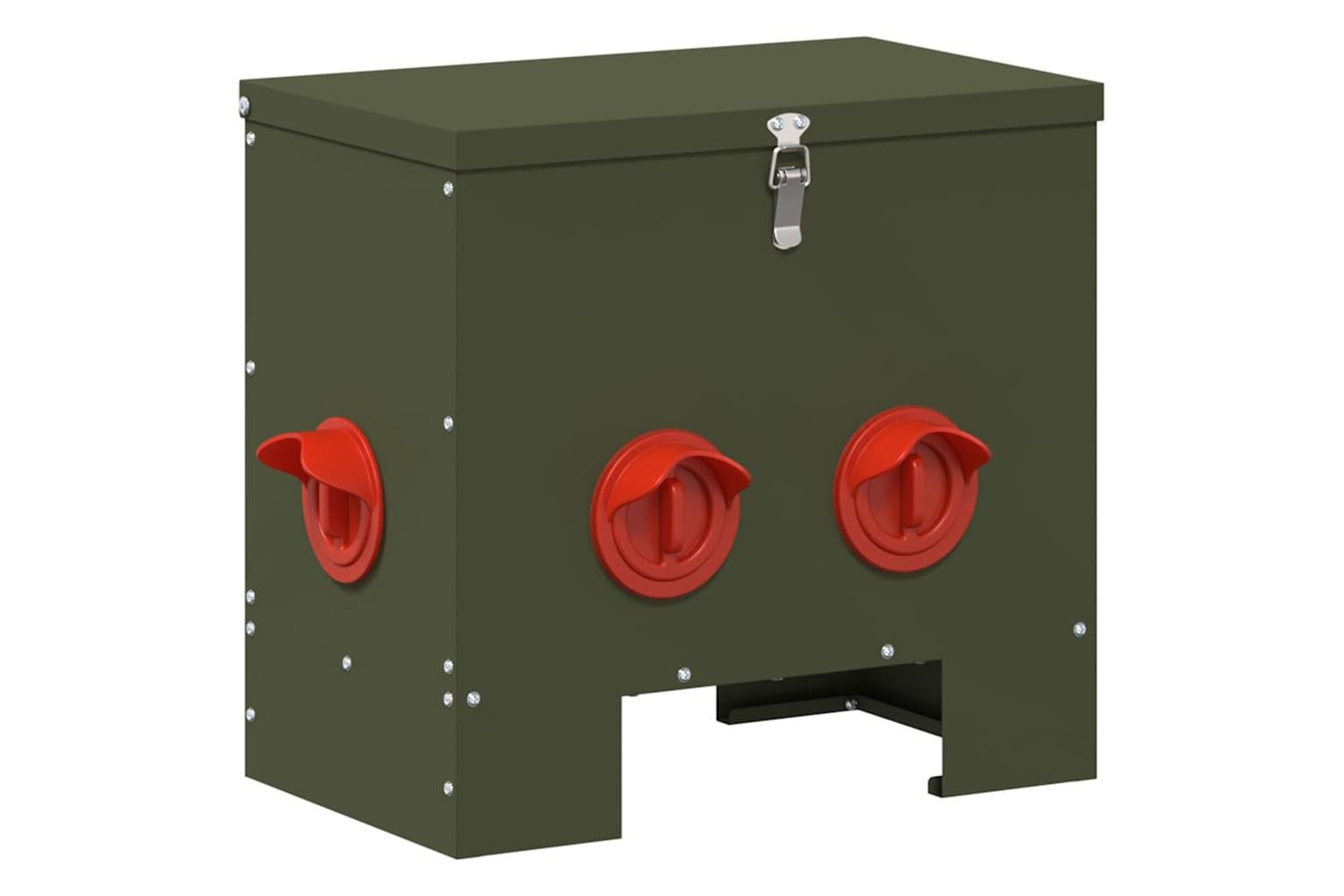 Vidaxl Chicken Feeder 2 Pcs Olive Green 405 X 25 X 38 Cm-4