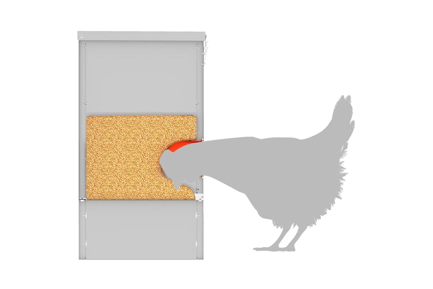 Vidaxl Chicken Feeder 2 Pcs Silver 405 X 25 X 38 Cm Galvanised Steel-10