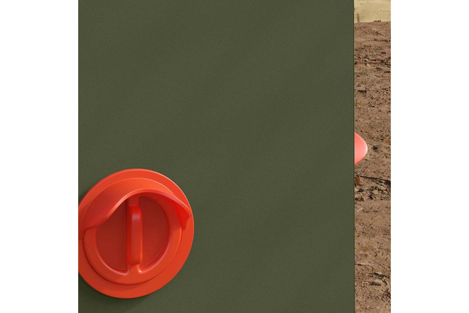 Vidaxl Chicken Feeder 2 Pcs Olive Green 325 X 205 X 43 Cm-3