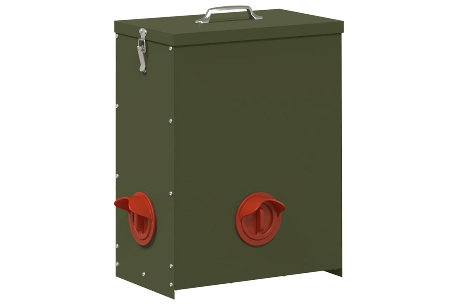 Vidaxl Chicken Feeder 2 Pcs Olive Green 325 X 205 X 43 Cm-4