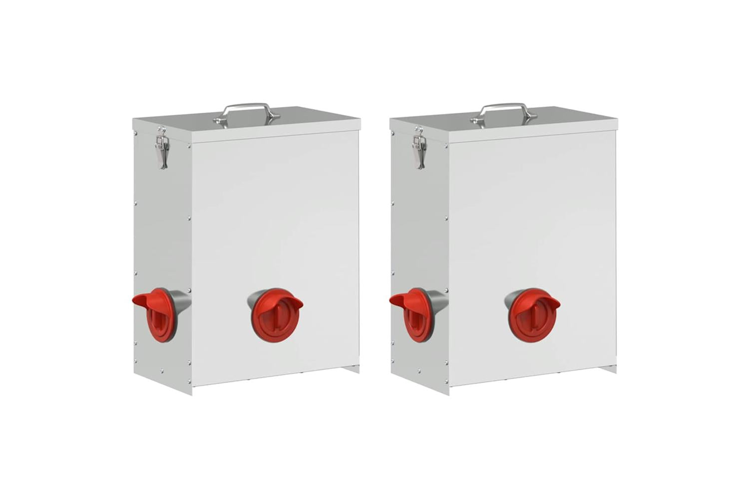 Vidaxl Chicken Feeder 2 Pcs Silver 325 X 205 X 43 Cm-2
