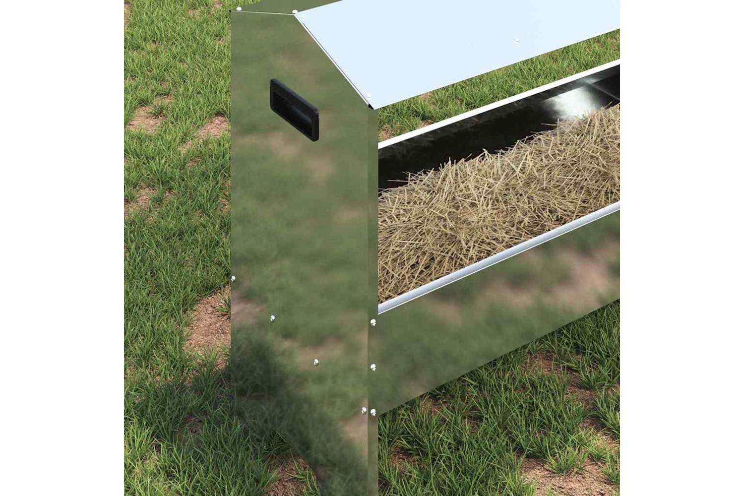 Vidaxl Livestock Feeding Trough Silver 79 X 35 X 62 Cm-4