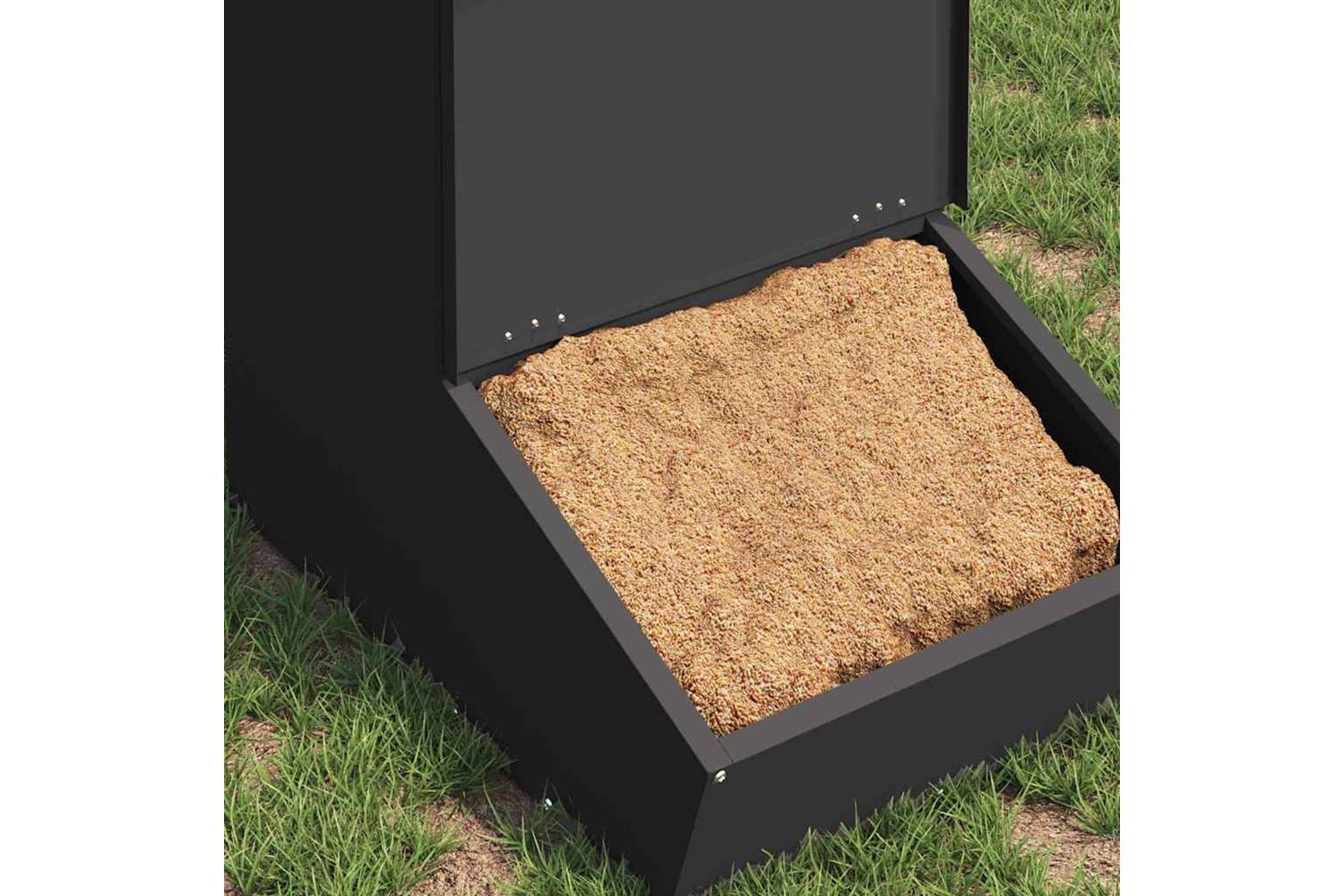Vidaxl Pig Feeder Black 55 X 38 X 76 Cm Cold-rolled Steel-3