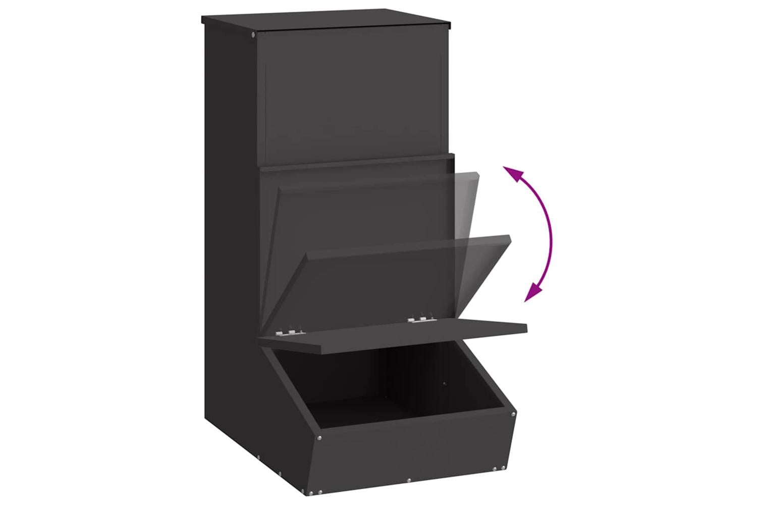 Vidaxl Pig Feeder Black 55 X 38 X 76 Cm Cold-rolled Steel-10