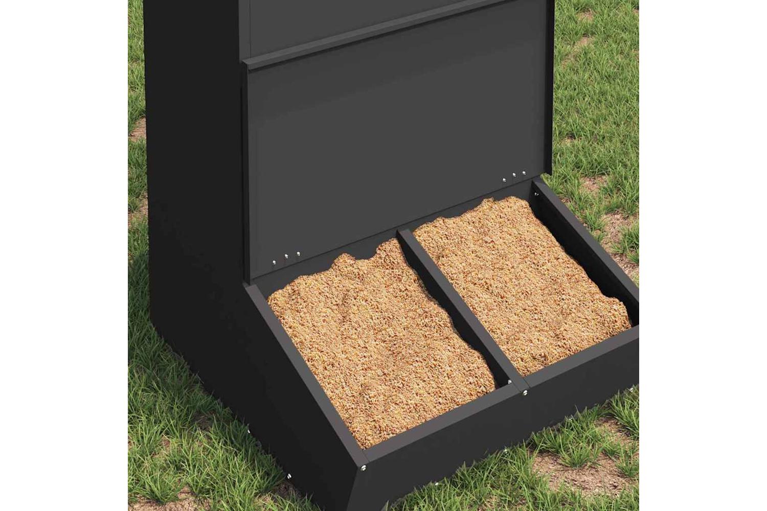 Vidaxl Pig Feeder Black 55 X 51 X 915 Cm Cold-rolled Steel-3