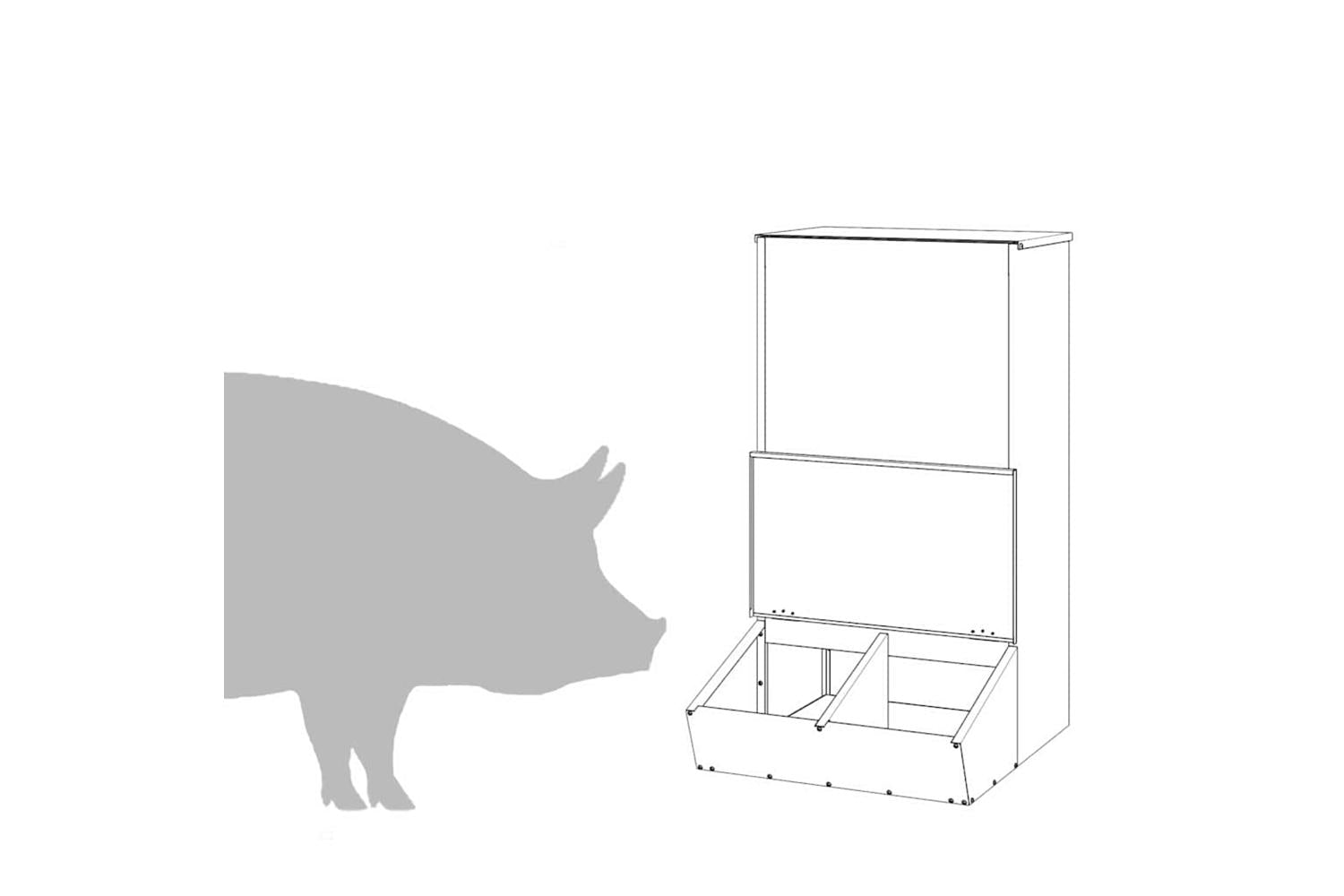 Vidaxl Pig Feeder Black 55 X 51 X 915 Cm Cold-rolled Steel-8
