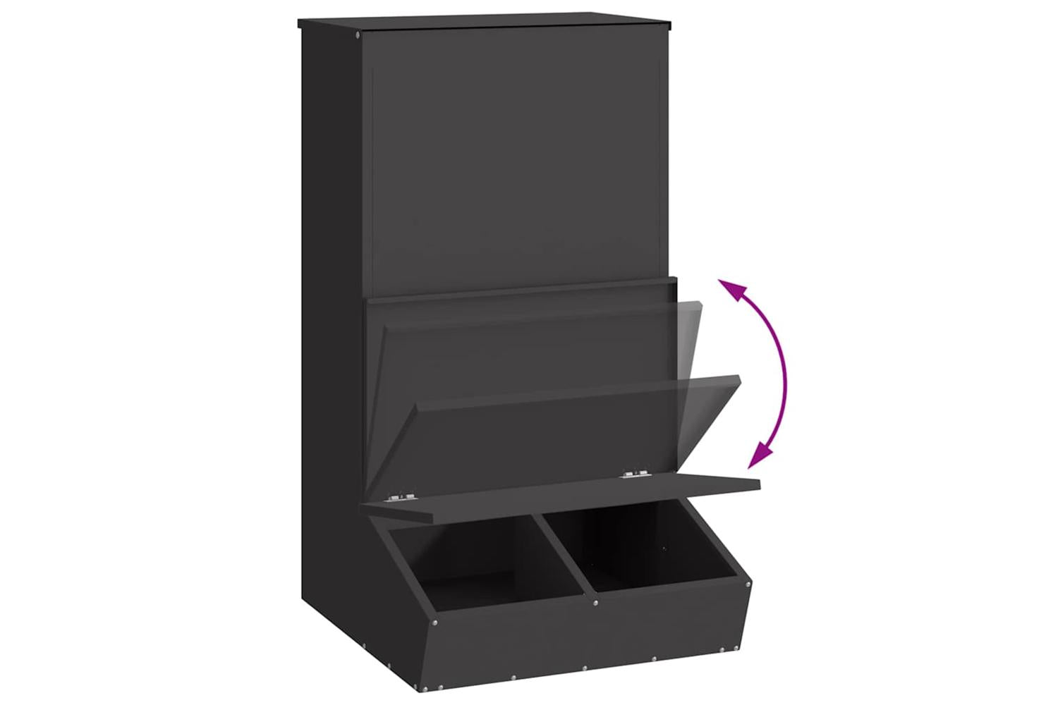 Vidaxl Pig Feeder Black 55 X 51 X 915 Cm Cold-rolled Steel-10