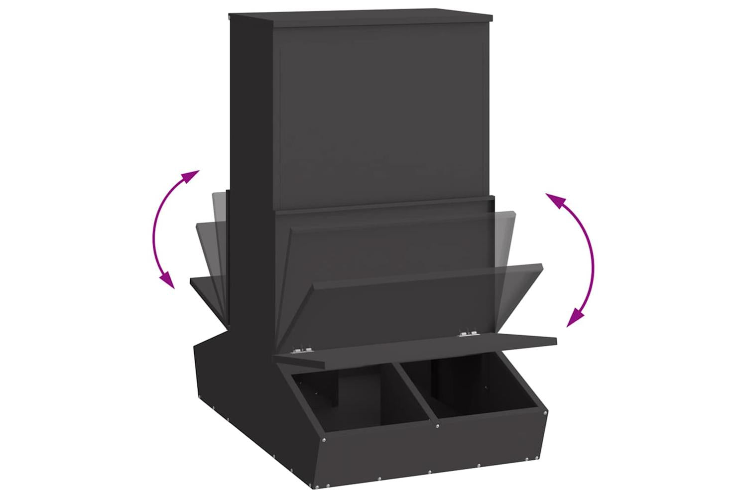 Vidaxl Pig Feeder Black 82 X 51 X 915 Cm Cold-rolled Steel-10